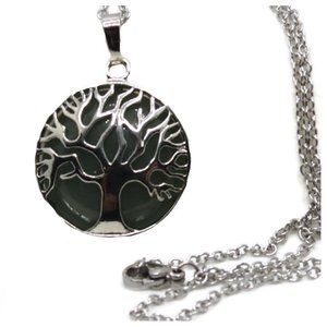 NEW Green Tree of Life Gemstone Necklace